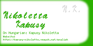 nikoletta kapusy business card